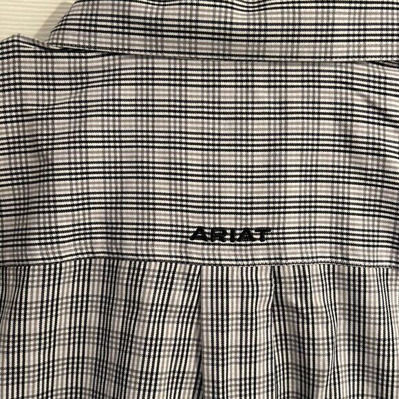 Ariat Pro Series Size XXL 2X Black White Plaid Long Sleeve Western Shirt - Picture 6 of 6
